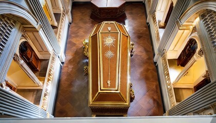 Wall Mural - A coffin in a church with decoration