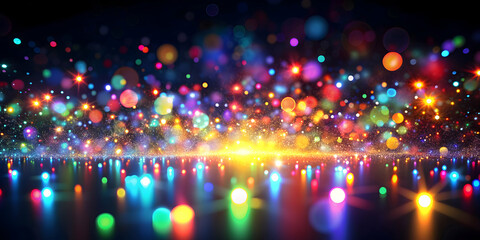 Abstract background with colorful lights shining in the dark , vibrant, neon, glowing, bright, illuminated, vivid