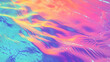 © HQAsset - Abstract Holographic Background with Wavy Lines in Vibrant Colors of Blue, Pink, and Yellow