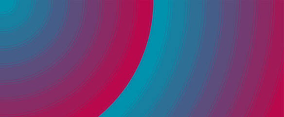 Poster - Geometric background of expanding circles and rings. Perfect gradient of color tones from blue to red. Modern banner template.