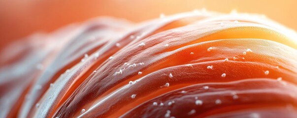 Poster - Close-up view of textured surface with subtle waves and light reflections, showcasing vibrant colors and intricate details.
