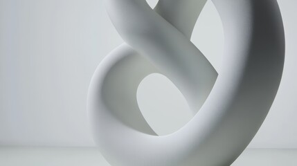 Poster - Light 3D render with a copy-space background composed of white 3D ribbons.