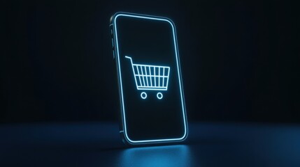 e commerce - online shopping icon on smart phone for global concept