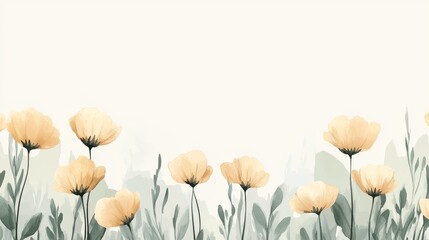Poster - A beautiful spring watercolor background in yellow and green