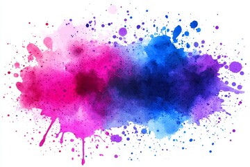 Poster - This abstract watercolor background features pastel colors and clouds on a white background.