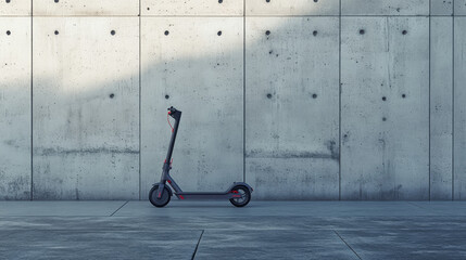 Wall Mural - An electric scooter cruising down the road, with its sleek and modern design standing out against the smooth asphalt.