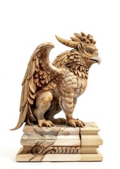 Sticker - Majestic griffin statue illustration