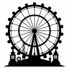 london eye vector ferris wheel icon illustration on white background