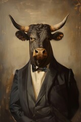 Sticker - Bull in formal attire