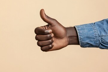 Sticker - A hand of an African man with his thumb up thumbs approval positive.