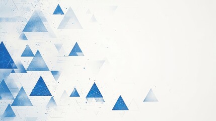 Abstract Geometric Pattern with Blue Triangles and White Background