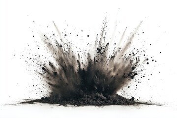 Wall Mural - Explosive black powder burst impact