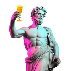 Poster - Classical statue holding golden goblet