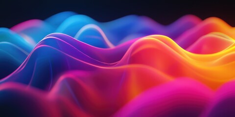 Canvas Print - Abstract neon waves