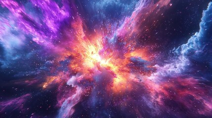 Wall Mural - Cosmic explosion in space