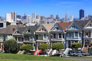 Wall Mural - Alamo Square in San Francisco city