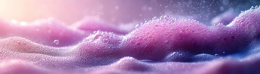 Wall Mural - Pink and Purple 3D Abstract Background with Bubbles