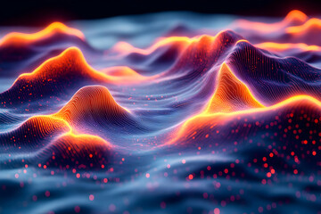 Wall Mural - Abstract Background of Luminous Waves with Bokeh