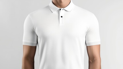 Wall Mural - White Polo Shirt Mockup on Man