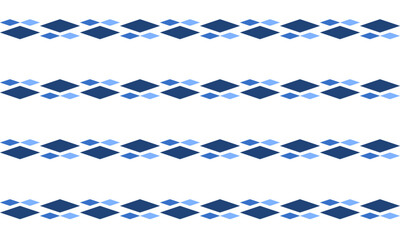 Two tone blue diamond repeat horizontal row strip pattern, replete image design for fabric printing