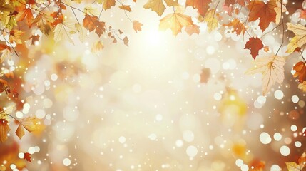 Autumn Leaves Bokeh Background  Golden Fall Foliage  Nature Photography