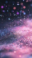 Poster - Pink & blue glitter bokeh