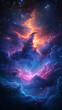 © Art_spiral - Abstract cosmic nebula with swirling clouds of colorful light illuminating the vastness of space displaying glowing stars and celestial formations in majestic galaxy