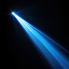 Wall Mural - Blue laser beam on black background