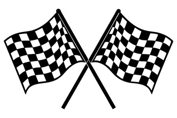 Wall Mural - two crossed checkered Flag NASCAR Racing flag sports finish line flag svg vector cutfile for cricut ,silhouette 