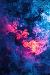 Wall Mural - Blue & pink smoke swirls