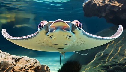 Graceful Stingray Creating Vibrant Underwater Artistry