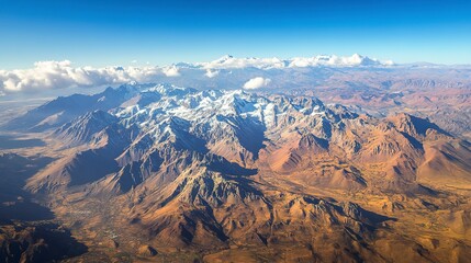 Canvas Print - An aerial view of Chile's Andes mountains