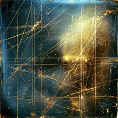 Canvas Print - Scratched gold and blue