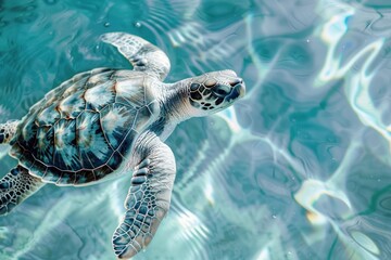 Poster - Sea turtle water tortoise outdoors.