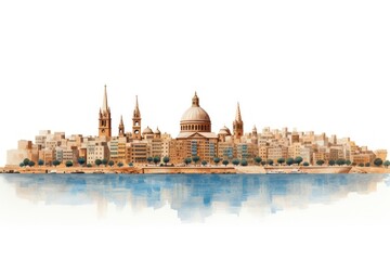 Wall Mural - Malta architecture waterfront cityscape.