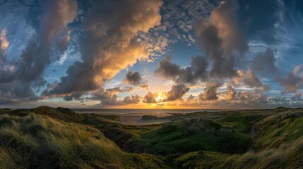 Panoramic_view_of_a_sunrise_on_the_island_of_Sylt_