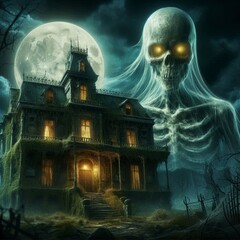 Wall Mural - halloween night scene