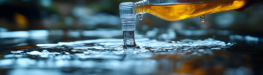 Wall Mural - Golden Liquid Splashing Photo 