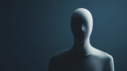 Wall Mural - A man in a white mask stands in front of a dark background