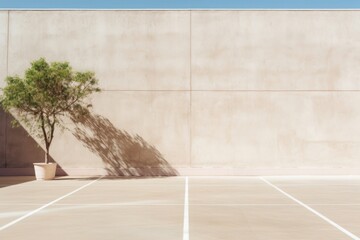 Sticker - Tennis court building wall architecture.