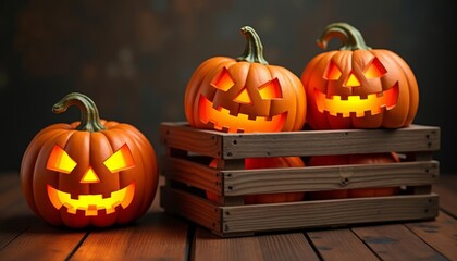 Poster -  Spooky Halloween Pumpkins