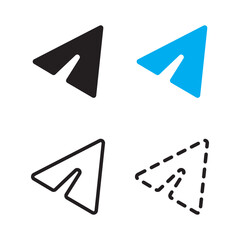 Poster - Paper plane icons. Solid and outlined styles. Simple communication symbol. Modern vector graphic.