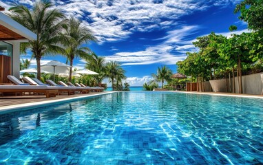 clean and beauty modern pool