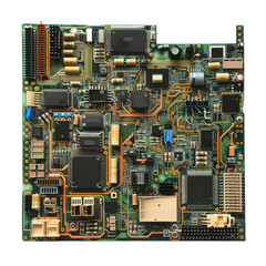 Poster - Printed circuit board is a complex arrangement of electronic components and conductive pathways