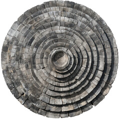 Poster - Concentric circles forming a round stone structure, creating a mesmerizing pattern