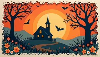 Poster -  Enchanting Halloween Home Scene