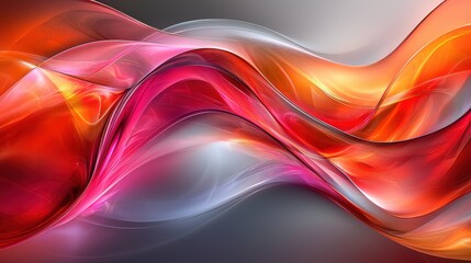 Aufkleber - Colorful flowing abstract waves of red, orange, and pink in a sleek, modern design create a dynamic visual experience suitable for various uses