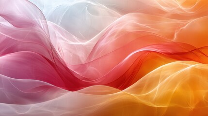 Aufkleber - colorful abstract waves blending softly in warm hues, creating a serene visual experience for viewer
