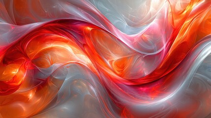 Poster - colorful abstract swirls of red and orange create a captivating visual flow in a dynamic artistic co