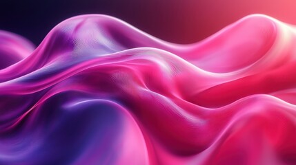 Poster - A flowing, colorful fabric gently moves in soft light, creating an abstract pattern that blends shades of pink and purple